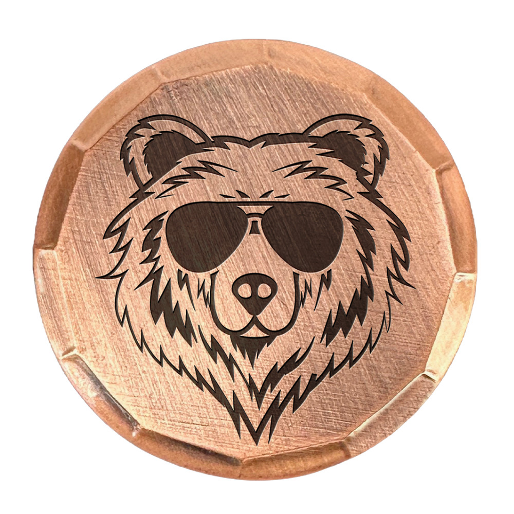 Bear Embossed Copper Golf Ball Marker by Sunfish
