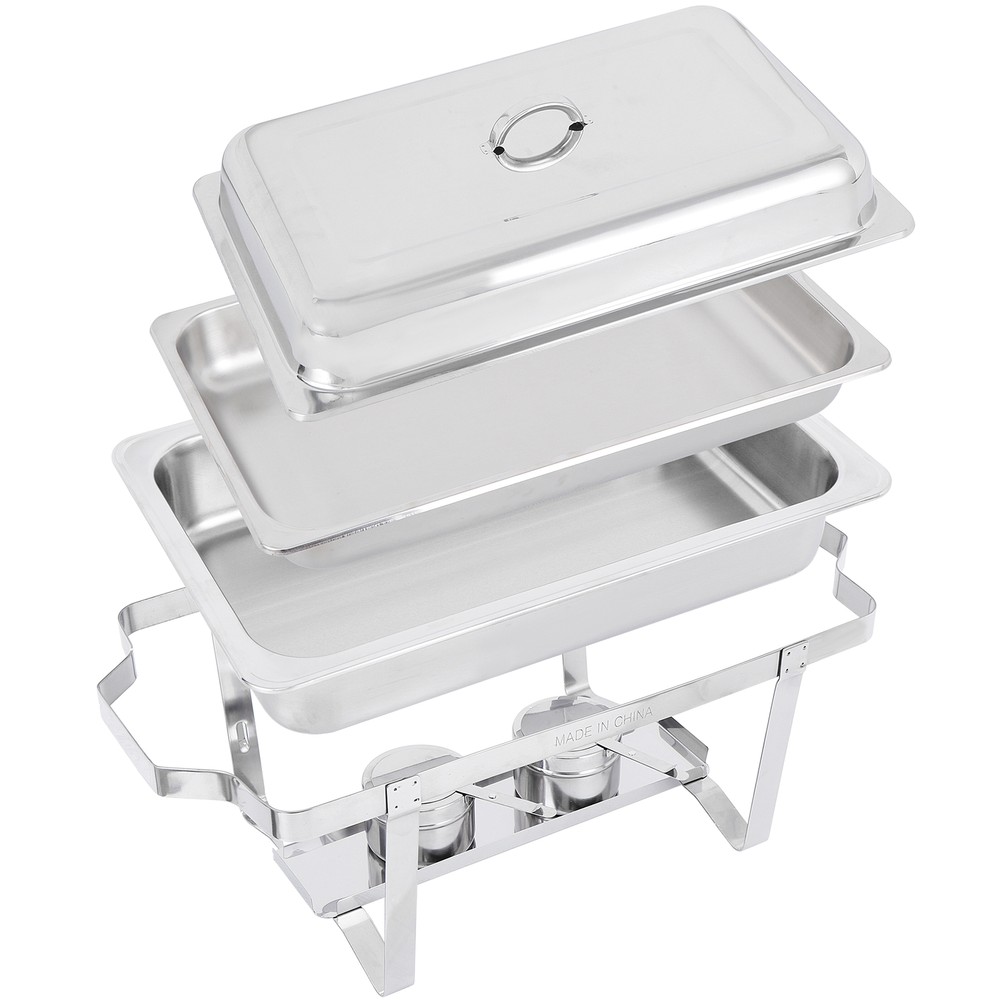 8Pack Stainless Steel Rectangular Chafing Dish Full Size Buffet Catering 8 Quart