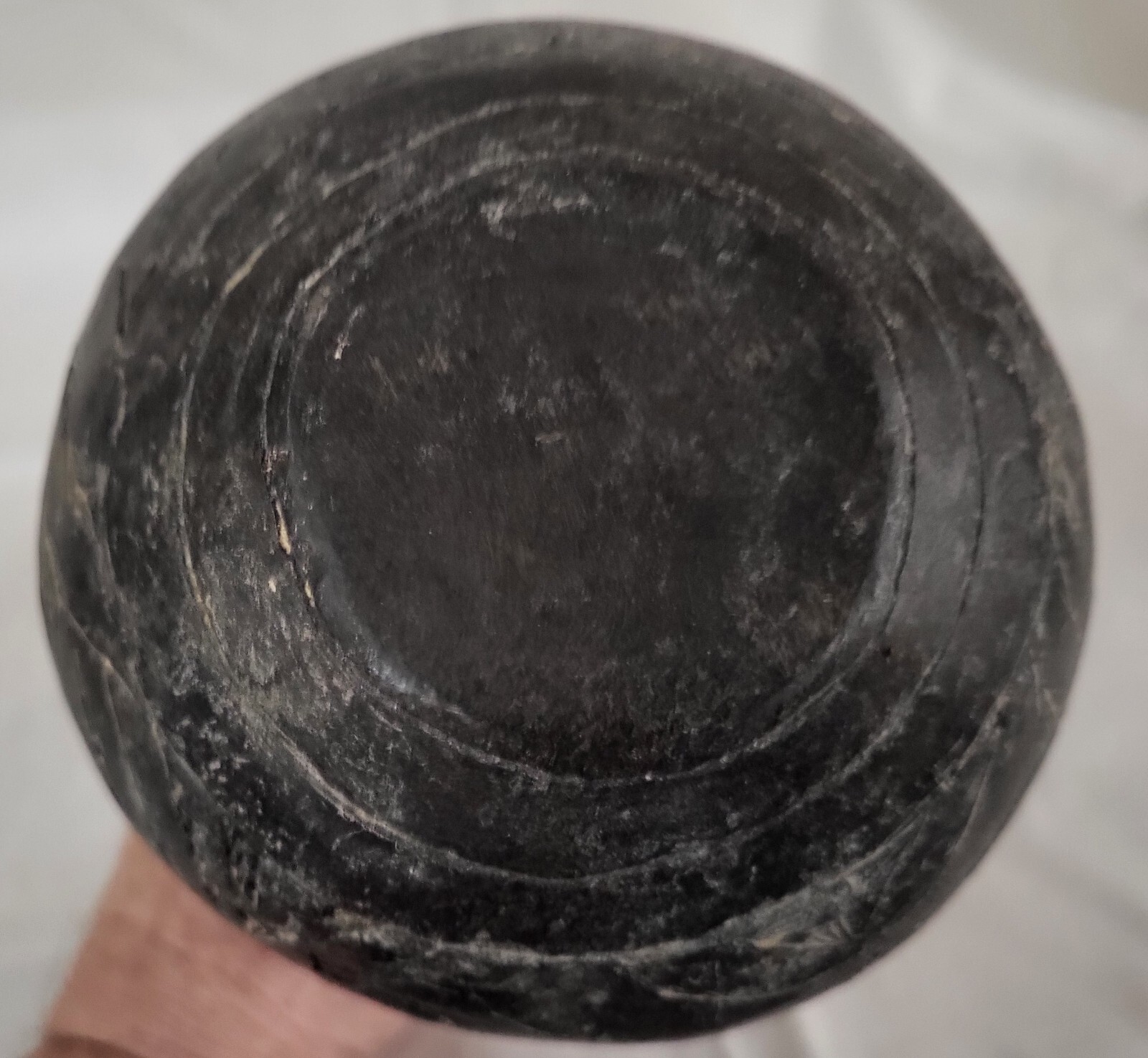 Black Haley Engraved Caddo WaterBottle Ancient Native American Indian Pottery