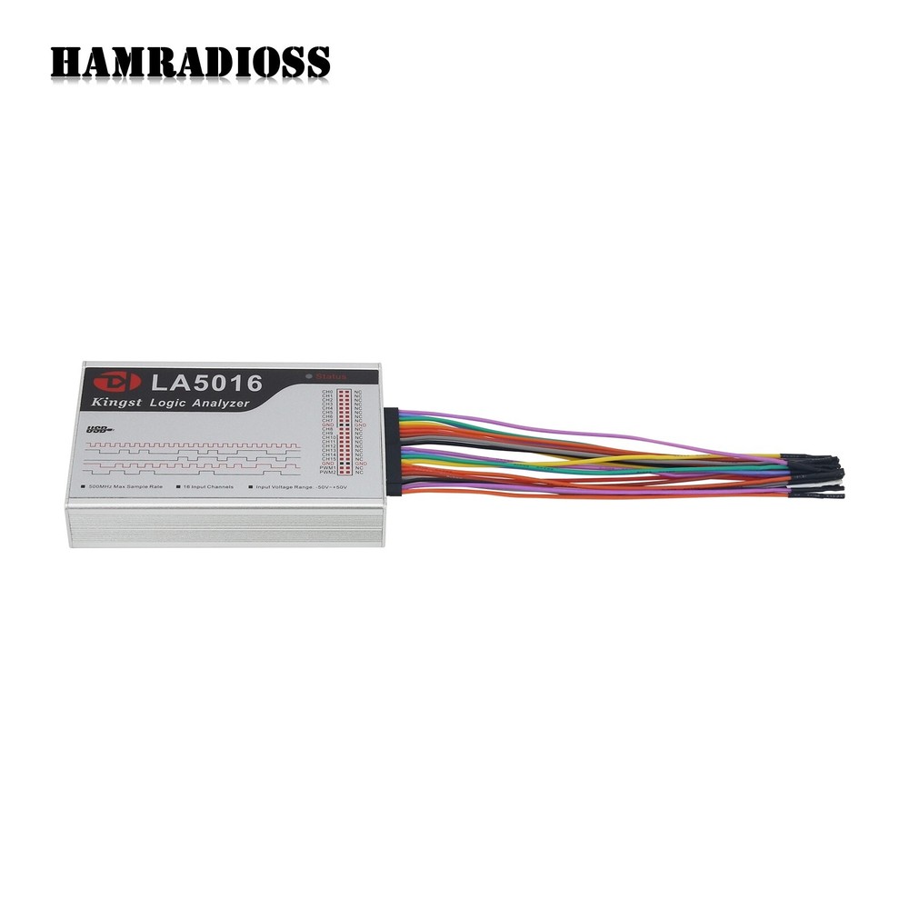 LA5016 USB Logic Analyzer 16 Channels 500M 10G Depth Adjustable PWM Output