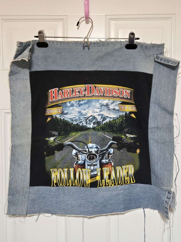 Harley Davidson Jacket Back Patch Sew On Upcycle Motorcycle 5