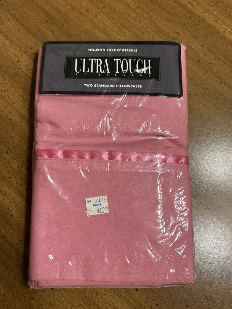 NEW Ultra Touch by Stevens- Java Pink- Two Standard Size Pillowcases