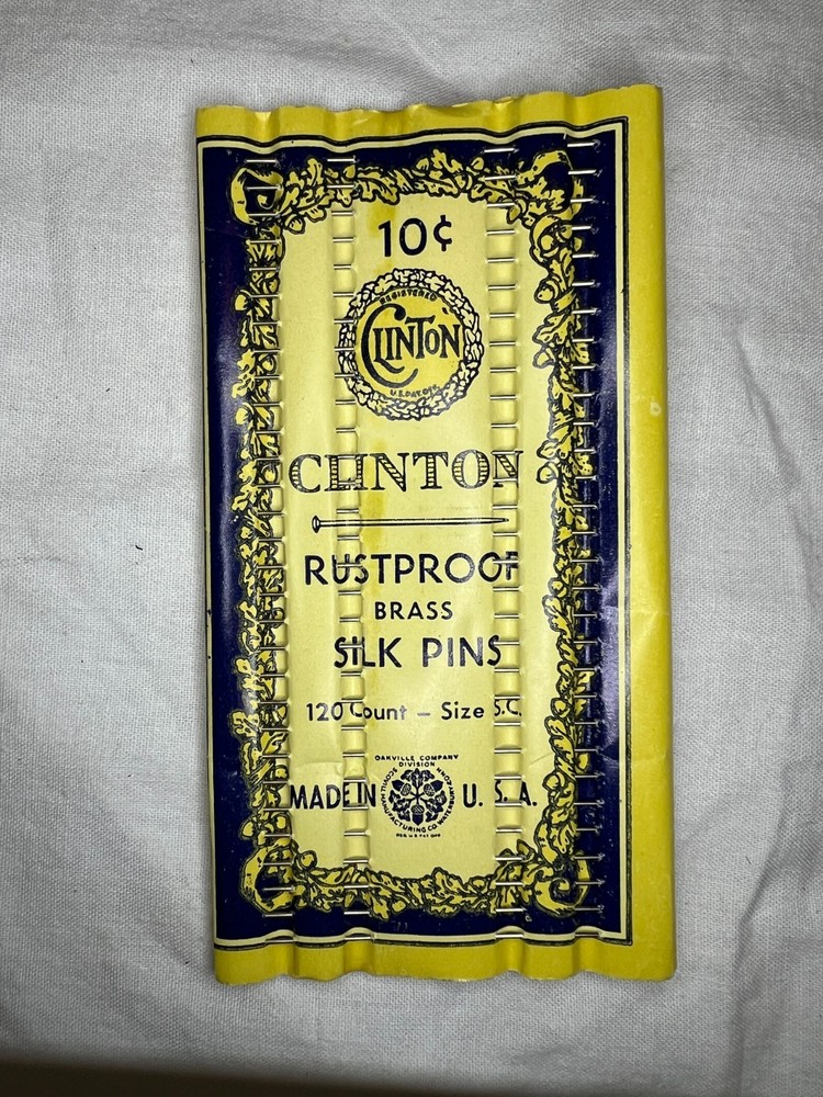 ANTIQUE CLINTON RUSTPROOF BRASS SILK PINS