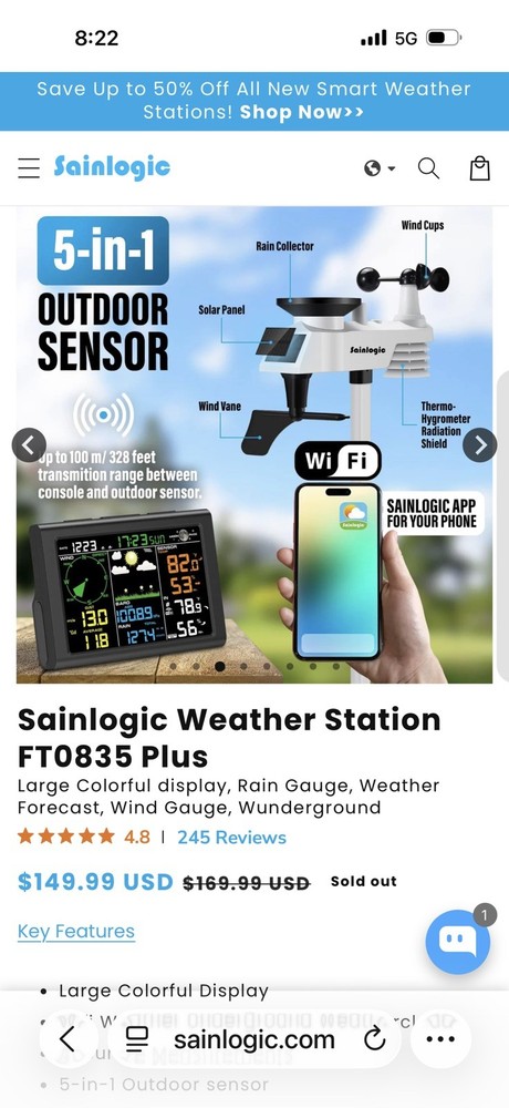 Sainlogic WS0835 plus Wireless Weather Station