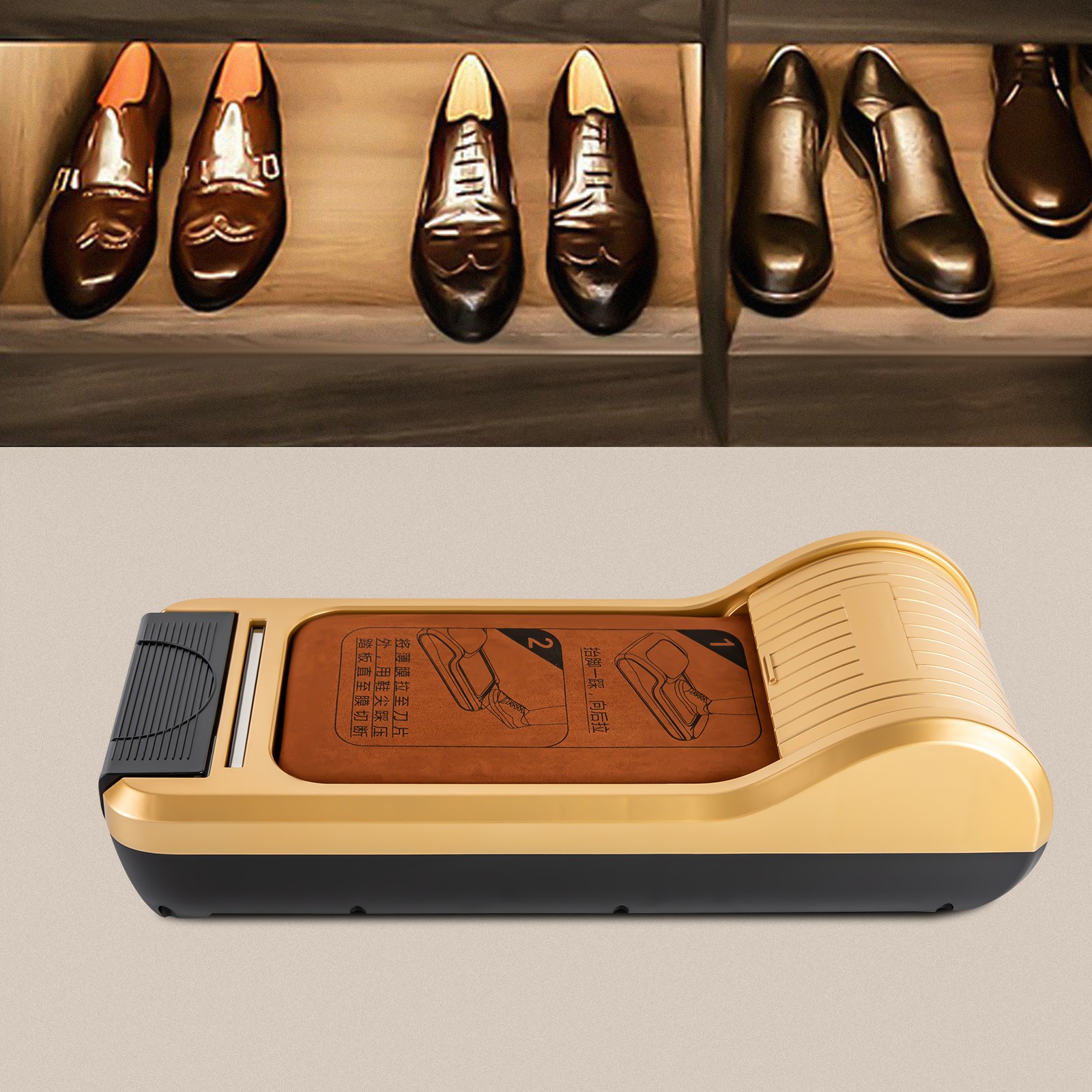 Shoe Film Machine Automatic Shoe Cover Dispenser Step-on 1 Roll of Film Portable