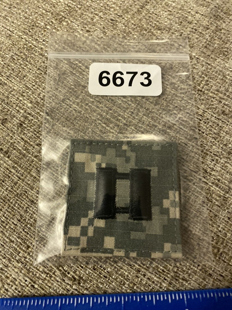 US Army Captain CPT O-3 Rank ACU Hook / Loop Pattern Military Patch INV6673