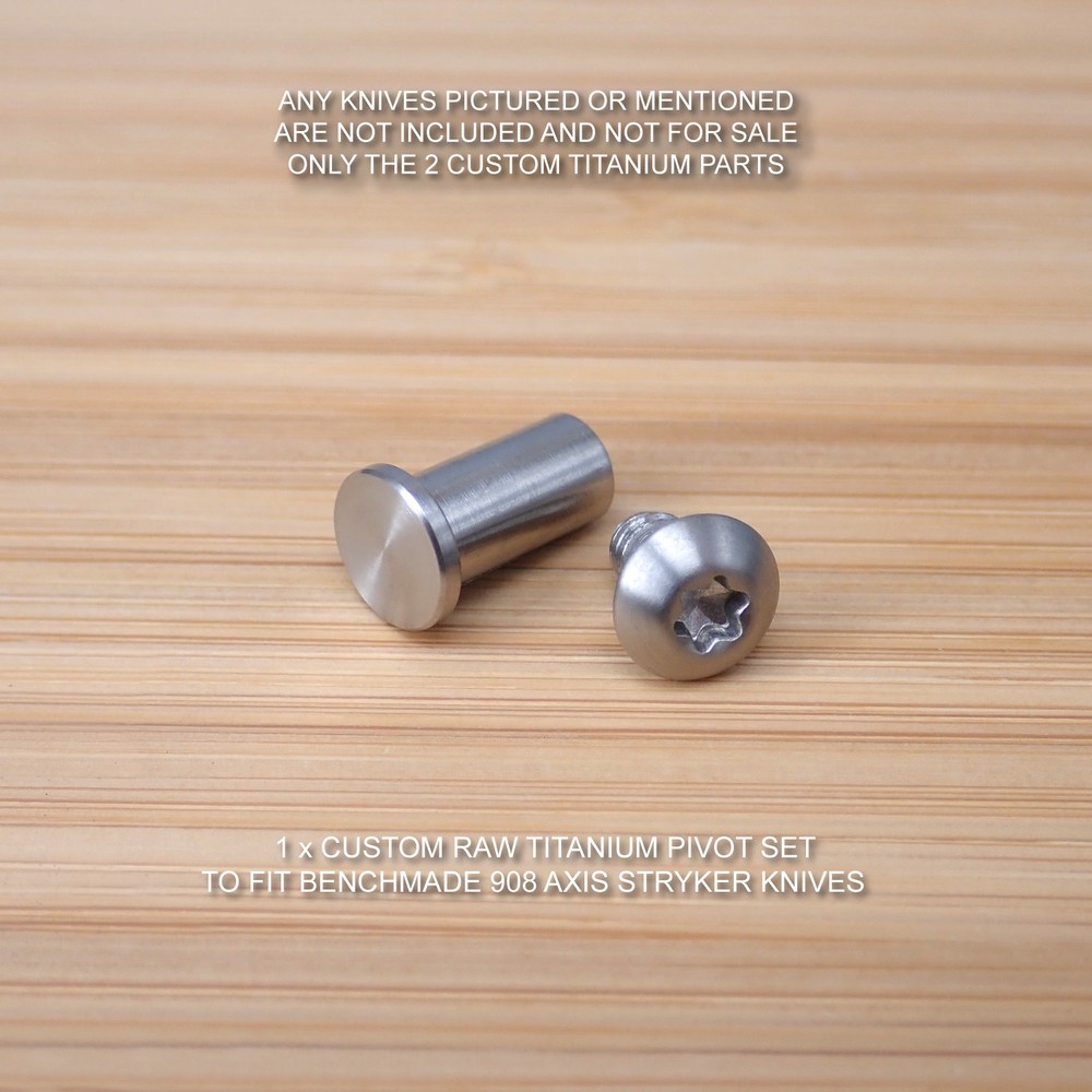 Benchmade 908 Axis Stryker 2 peice Custom Ti Titanium Pivot Screw Set - RAW