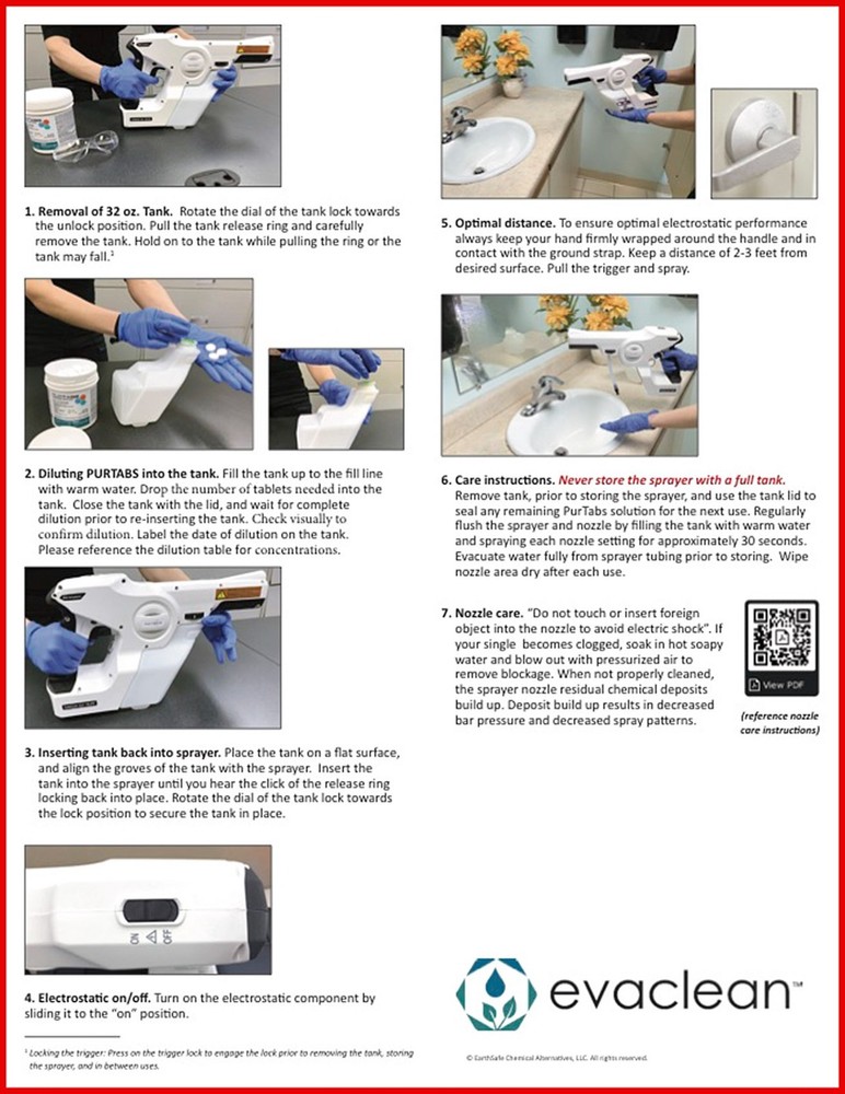 EARTHSAFE EvaClean Protexus PX200ES Cordless Electrostatic Sprayer Hand Held