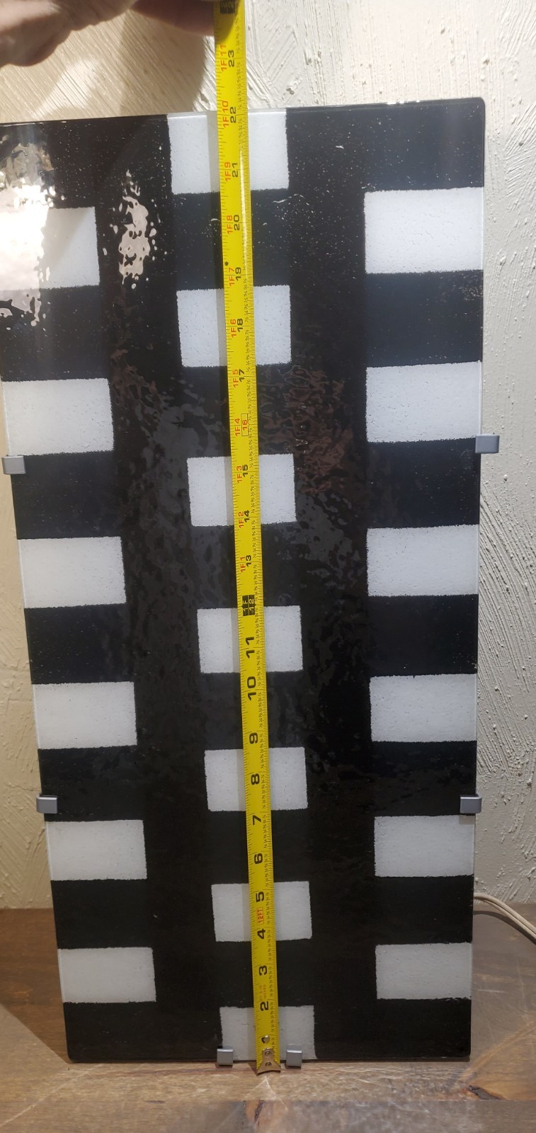 Vintage IKEA Gyllen Black White Checkers 3D Wall Mounted Light Art Piece Y2K