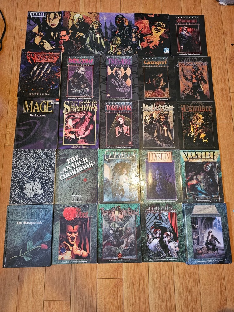 White Wolf Collection Vampire the Masquerade Werewolf Wraith Mage Sourcebooks
