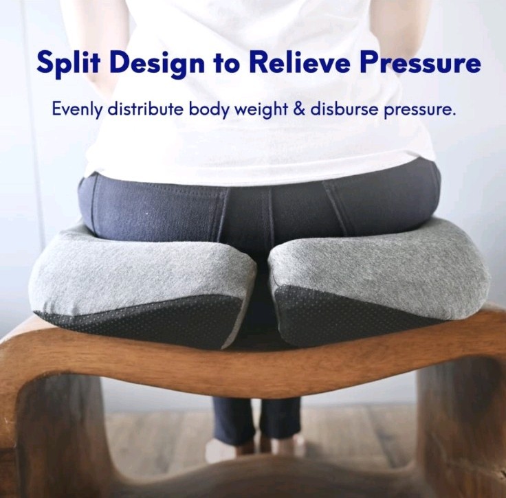 C Cushion Lab Dense Memory Foam Pressure Relief Ergonomic Seat Cushion, Gray