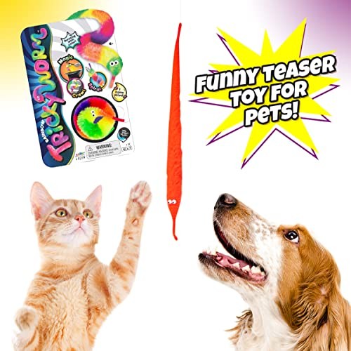 Fuzzy Worms on Strings on a String Magic Worms Fidget Toy (4 Assorted 4 Pack