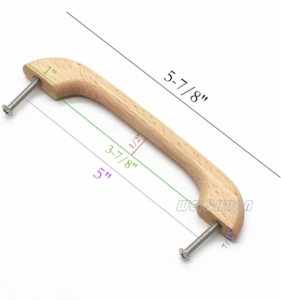 WEICHUAN 10PCS Unfinished Wood Drawer Knobs Pulls Handles - Kitchen Cabinets Fur