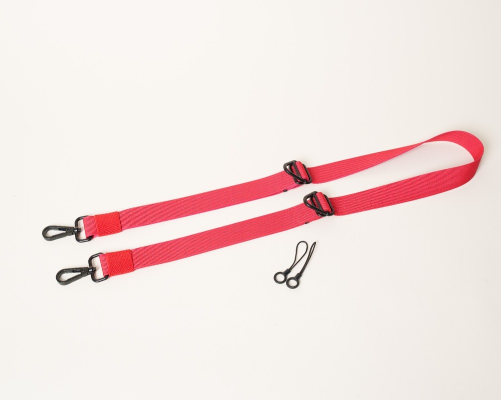 Dual Adjustable Red Camera Strap w/ D-Mount Hooks Handmade Custom