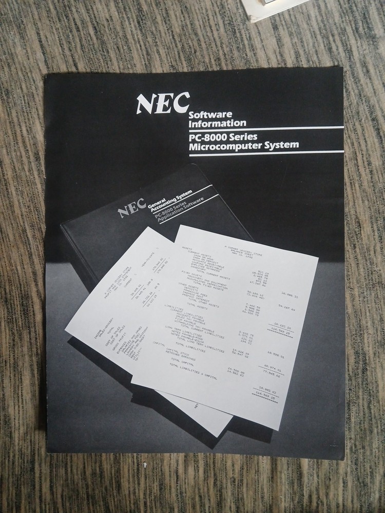Vintage Brochure 1 Page NEC Software Information PC-8000 Series Microcomputer