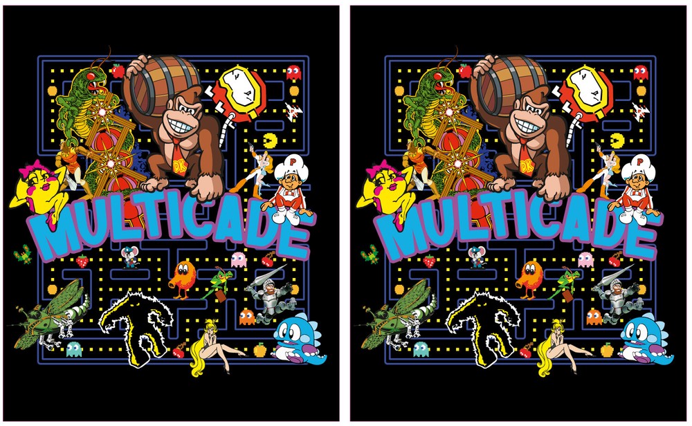 Mame Multicade Classics Side Art Arcade Cabinet Graphics Decals Stickers Set