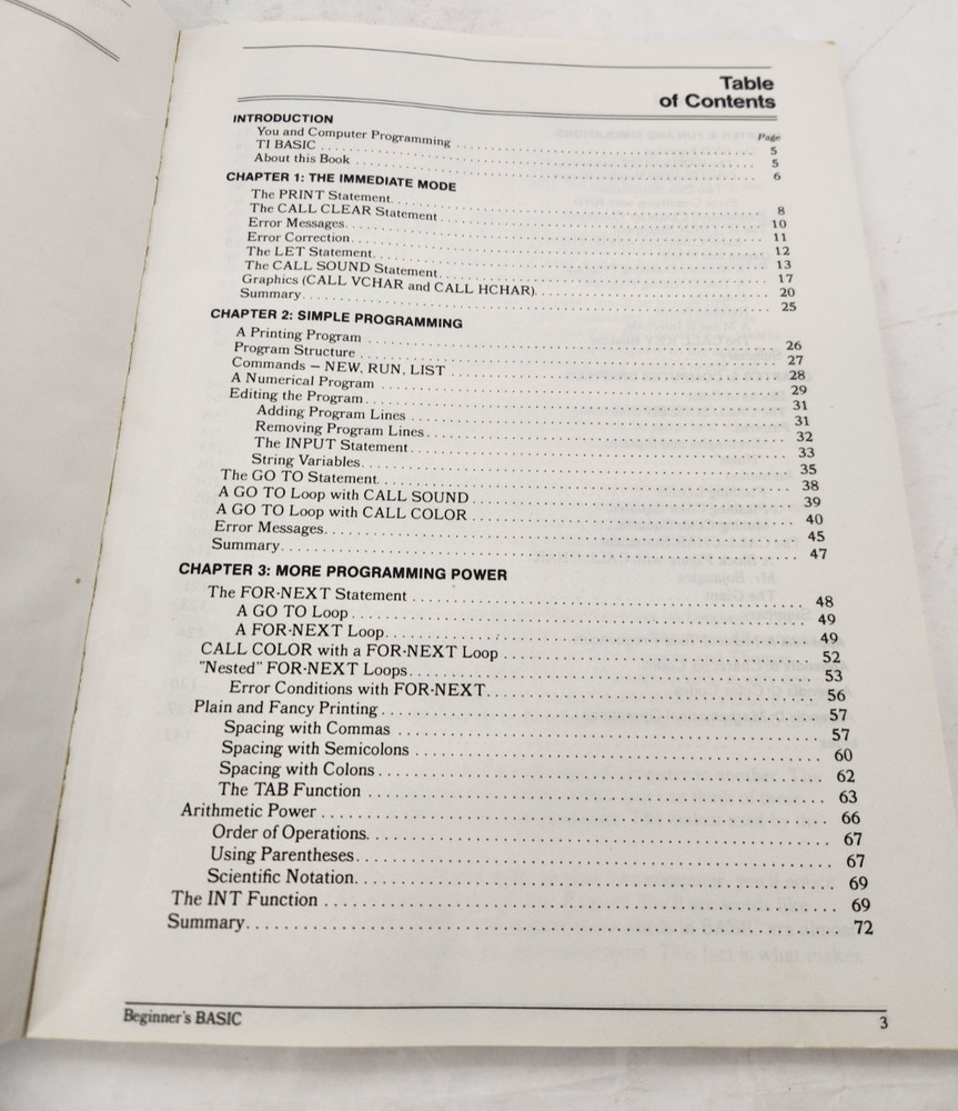Vintage Texas Instruments TI-99/4A Computer Beginners Basic 1981 paperback Book