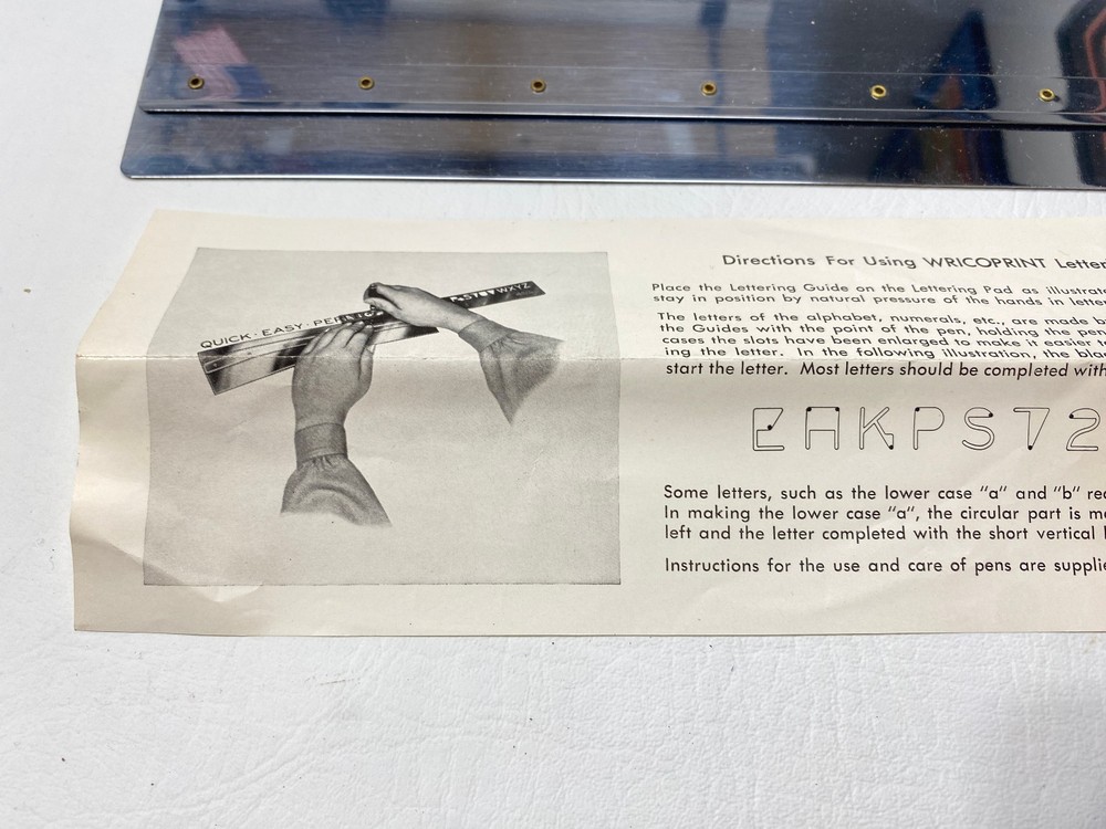 NOS Wricoprint Lettering Guide Model NV14 Drafting Set Engineering