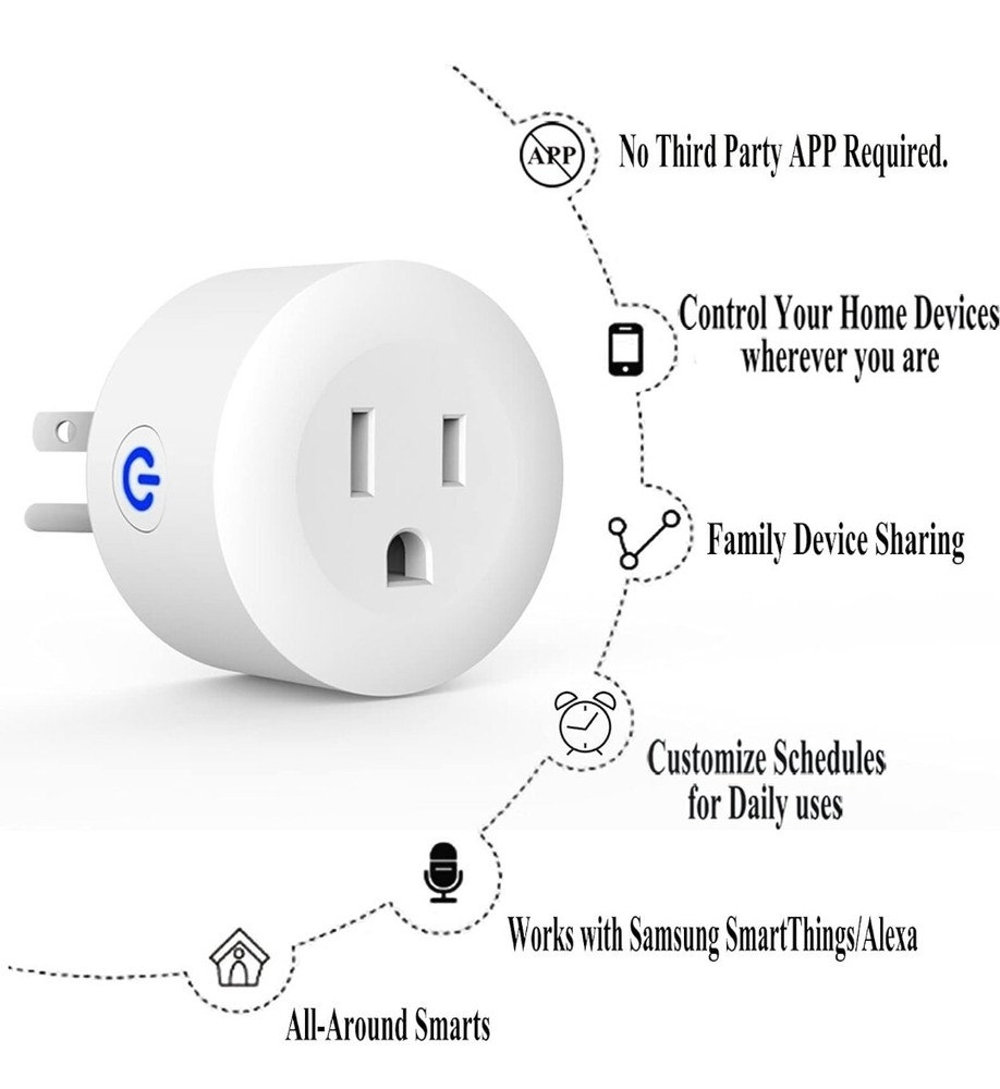 2X Smart Plug, ZigBee Switch Mini Smart Outlet Works with Alexa, Google Home,