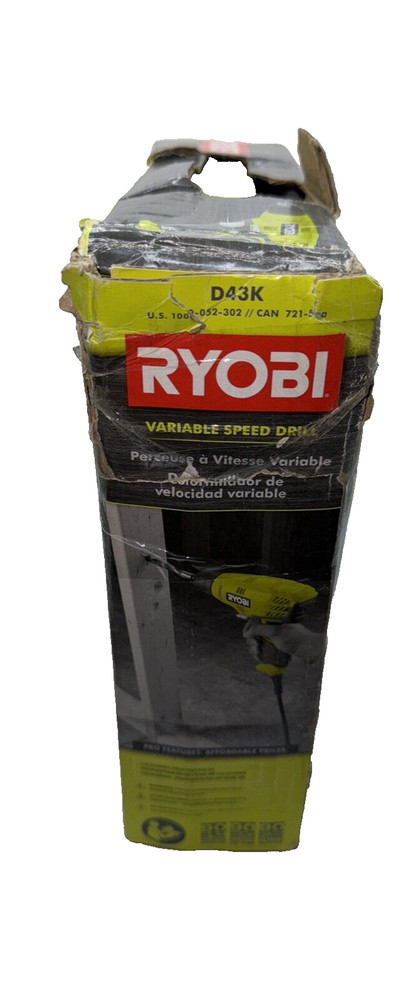 Ryobi Variable Speed 3/8" Compact Drill/Driver D43K Keyless Chuck with Tool Bag