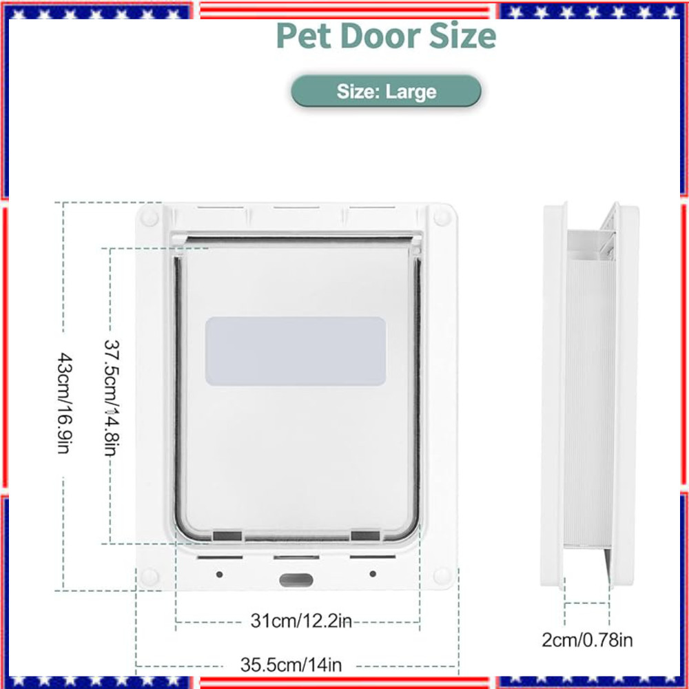 Large Doggie Door with Magnetic Locking Panel for Home Security - Durable & Weat