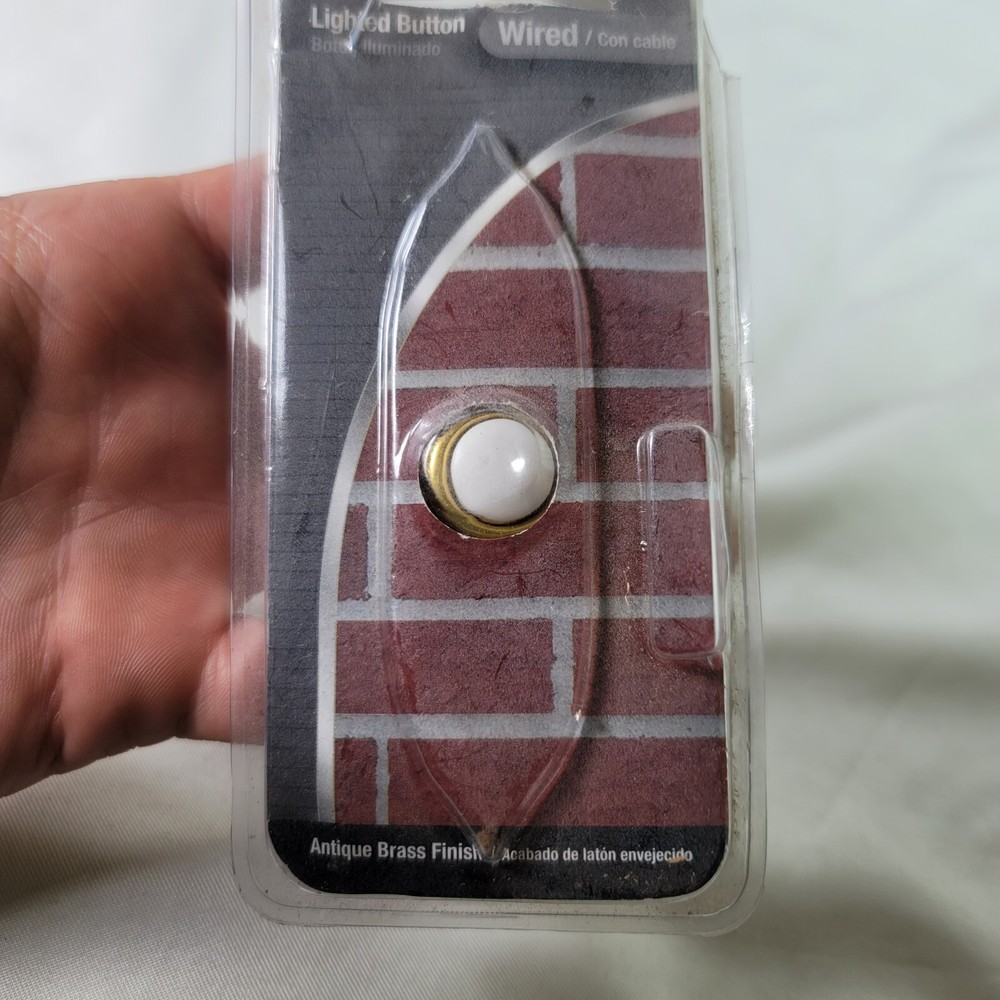 Utilitech Lighted Button Wired Midel 0098756 Brass Finish