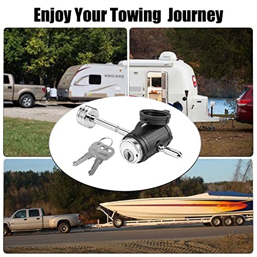 Trailer Tongue Coupler Lock Adjustable Trailer Coupler Pin Lock, 1 Pack Silver