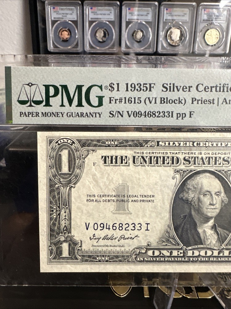 Courtesy Autographed 1935F $1 Silver Certificate PMG 45 Choice Extremely Fine
