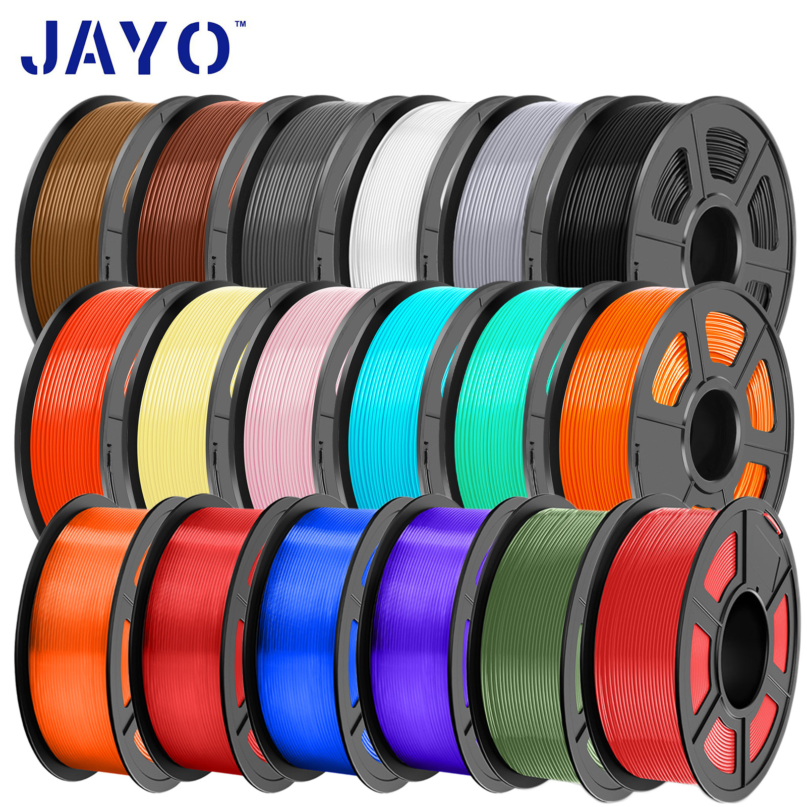 (BUY 3 GET 2 FREE,Add 5) JAYO PLA+/PLA/ABS/PETG 3D Printer Filament 1,1KG 1.75mm