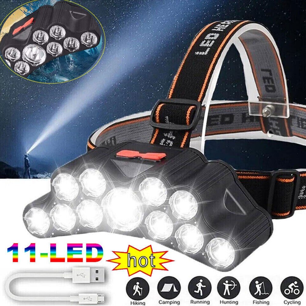 Super Bright LED Headlamp Rechargeable Headlight Head Torch Work Lamp Flashlight