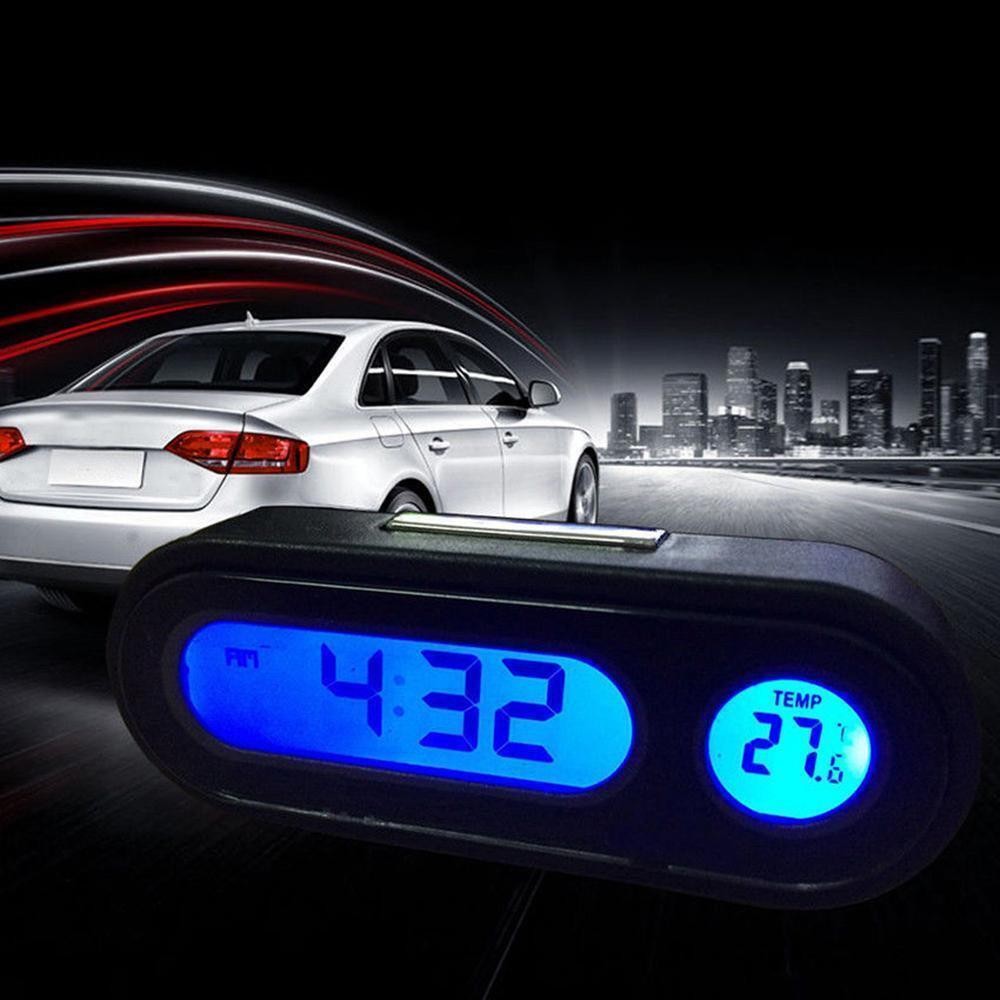 Car Electronic Clock Luminous Thermometer LED Digital Display Dashboard Clock