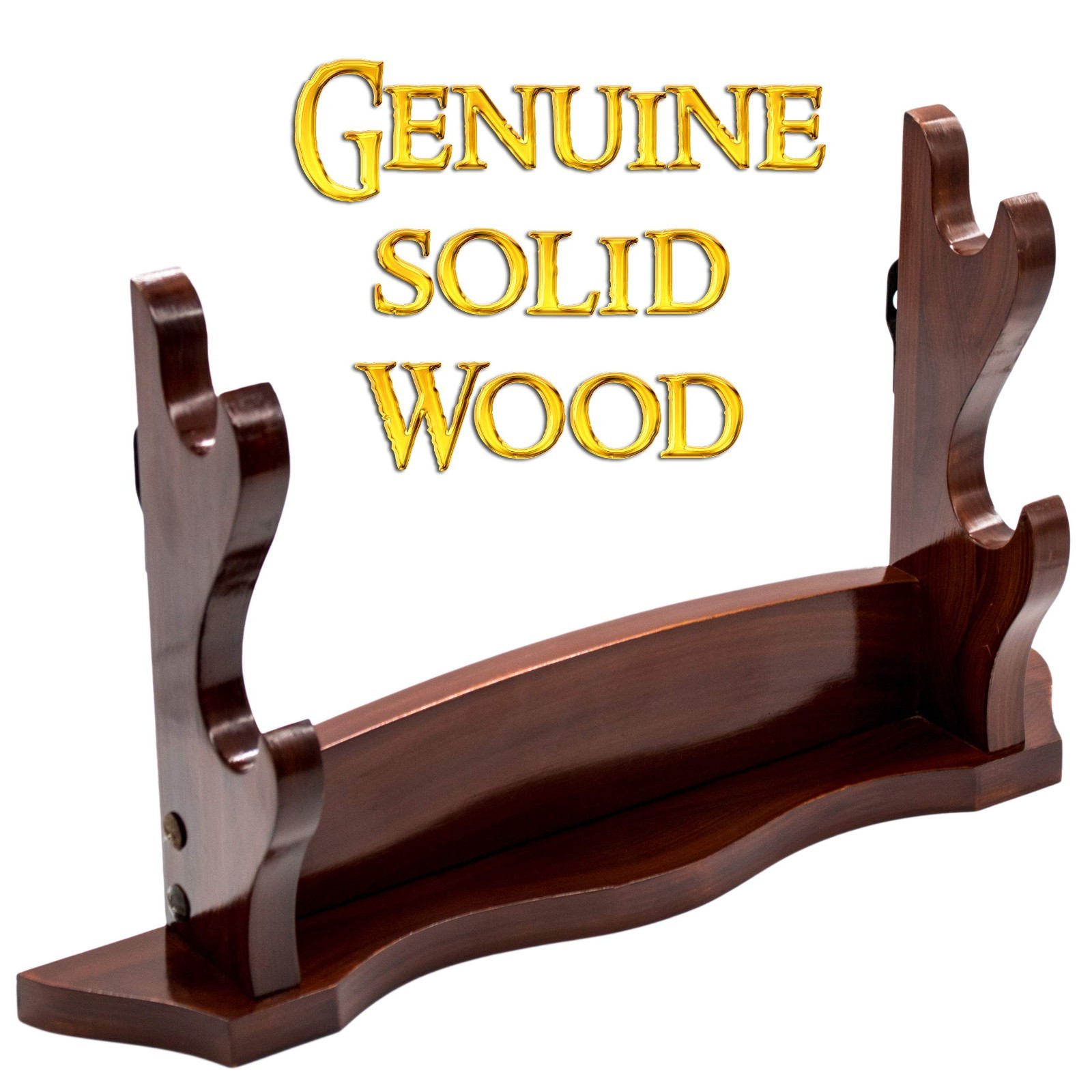 Medieval Sword Stand Solid Wood Horizontal Display Rack for Katana Dagger 2 Tier