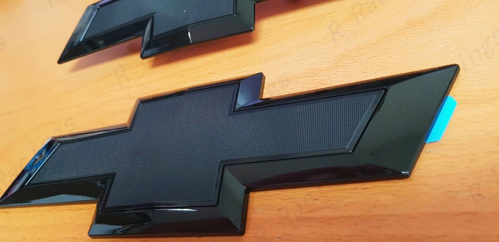 New Gloss Black Front & Tailgate Bowtie Emblem For 2016 - 2018 GM Silverado 1500