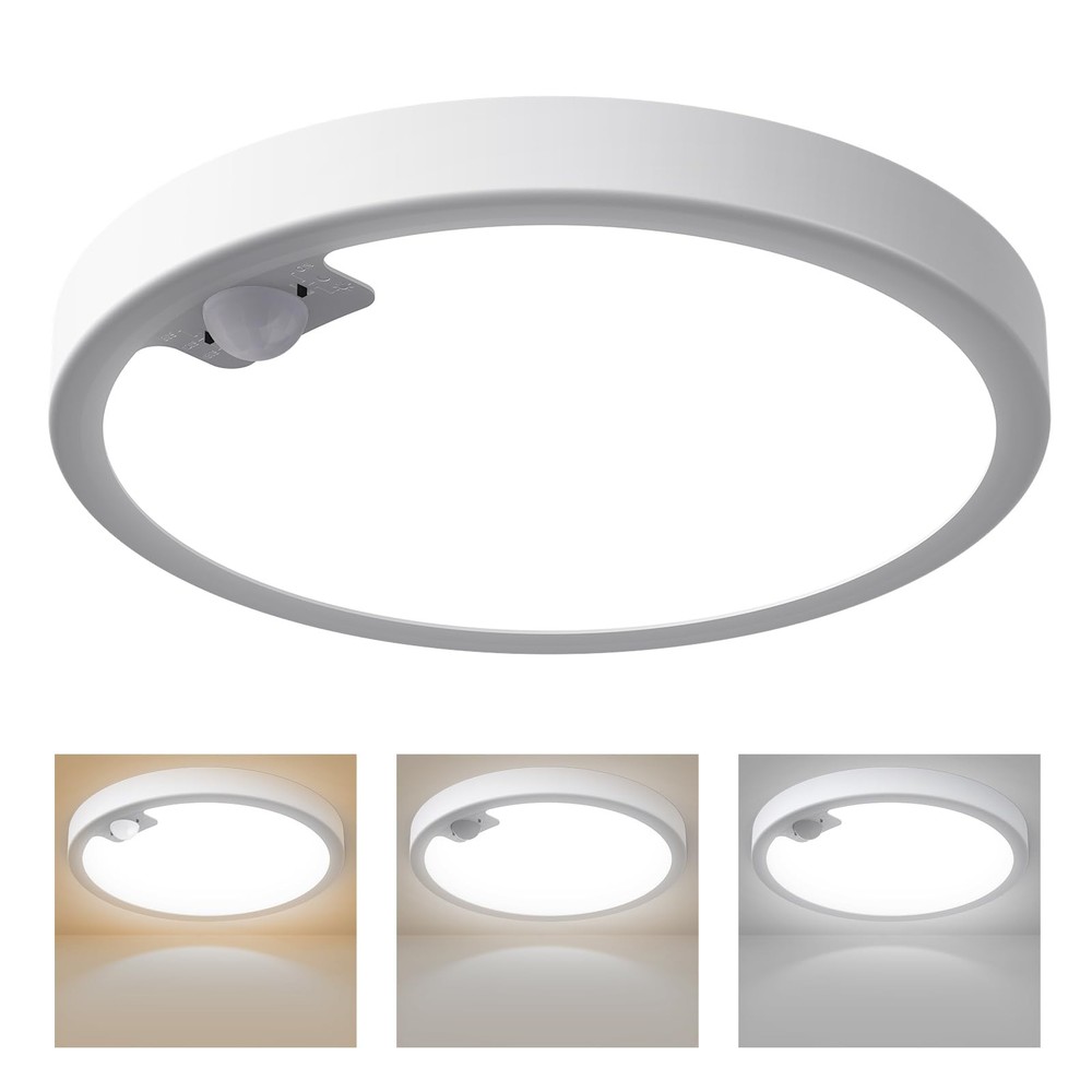 KEPLUG Wired Motion Sensor Ceiling Light 9inch 1pack, White