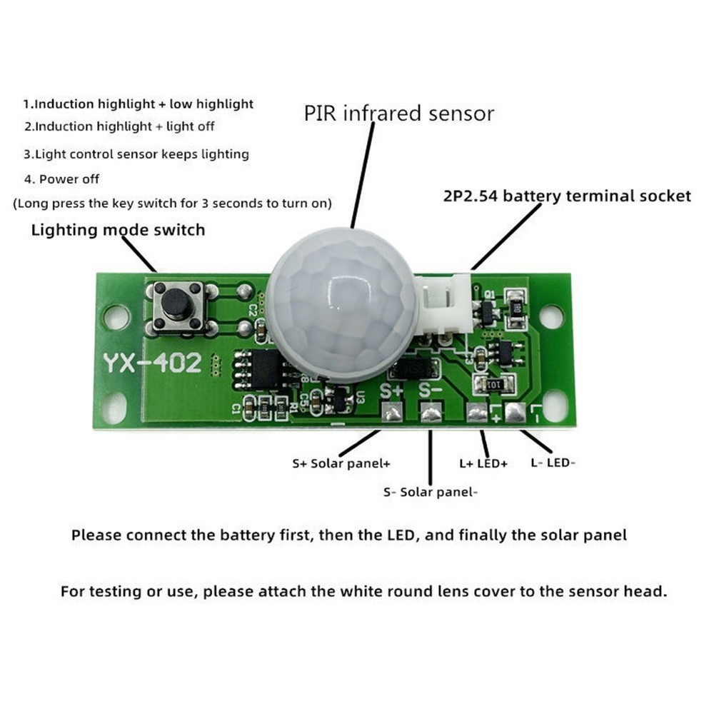 3 7V Motion Sensor Solar Circuit Board for Convenient Lighting Control