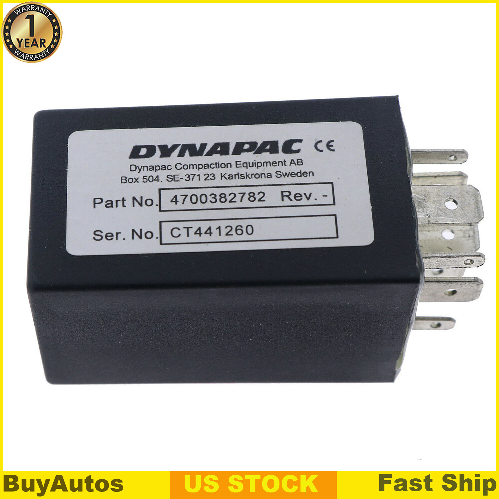 VBS Relay 382782 4700382782 For Dynapac CA152 CA251 CC102 CC232 CC412 CC422