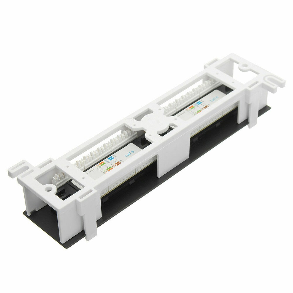 Cat6 12 Port Pro RJ45 Mini Patch Panel 110 Network w/ Surface Wall Mount Bracket