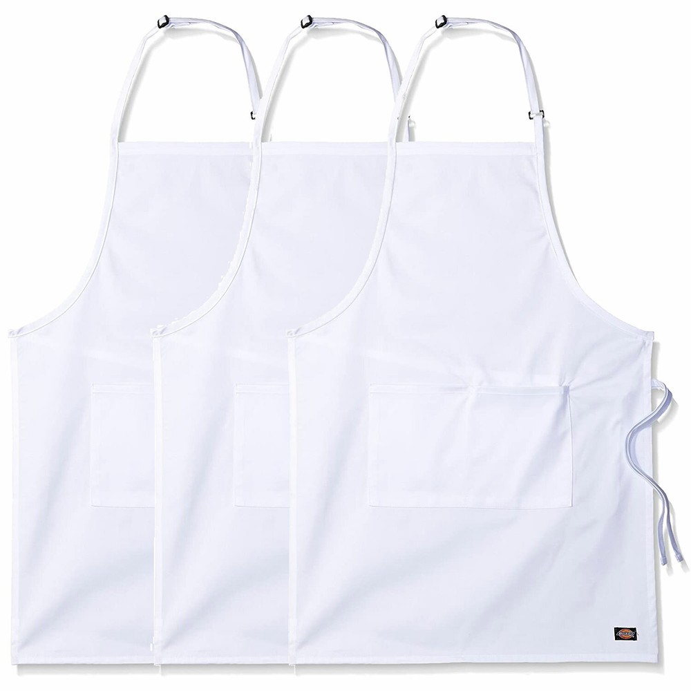 3-PACK Dickies Chef 34" Adjustable Bib Apron with Divided Patch Pocket DC521