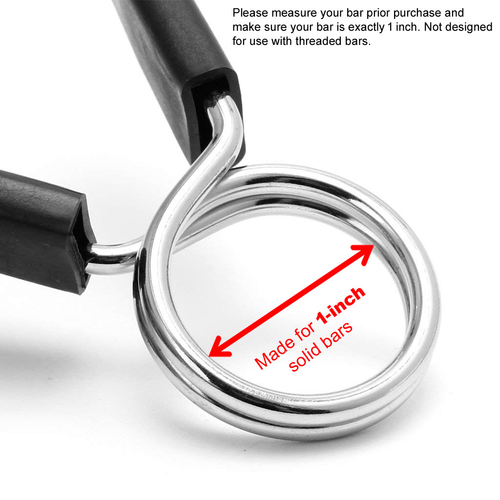 Spring Clip Collars Weight Dumbbell Handles for Standard 1-inch Bars Pair