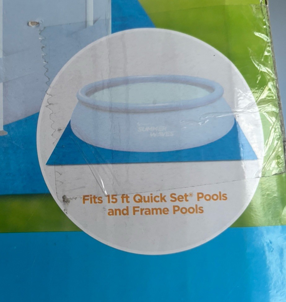 Summer Waves Square Ground Cloth Cover for 15 FT Quick Set & Frame Pools NEW