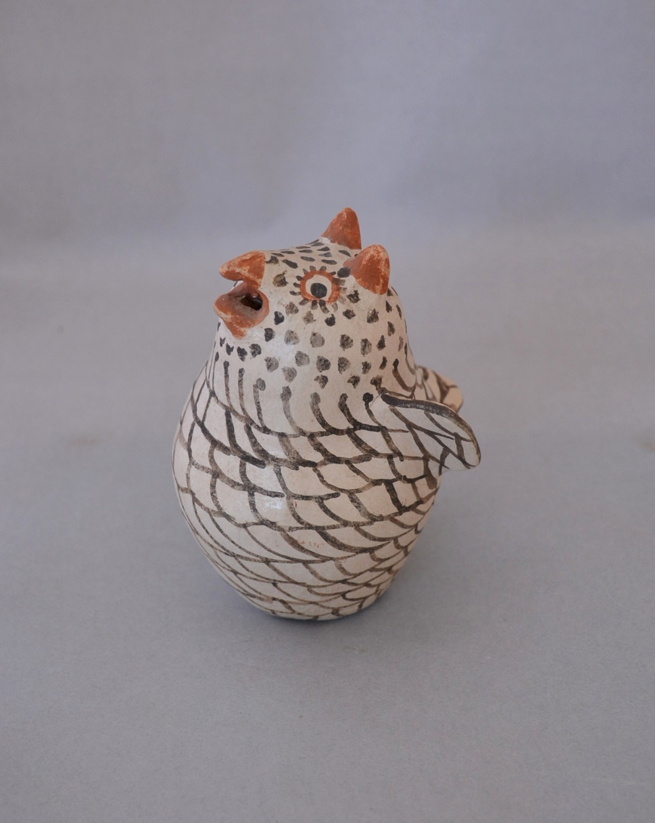 Rare Vintage Zuni Owl Pottery Pot - 5" Tall x 4" Across