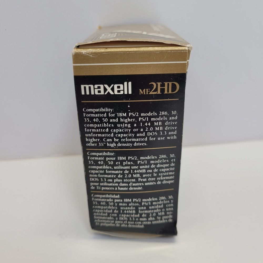 7 Maxell MF2HD 3.5" IBM Compatible Diskettes Open Box