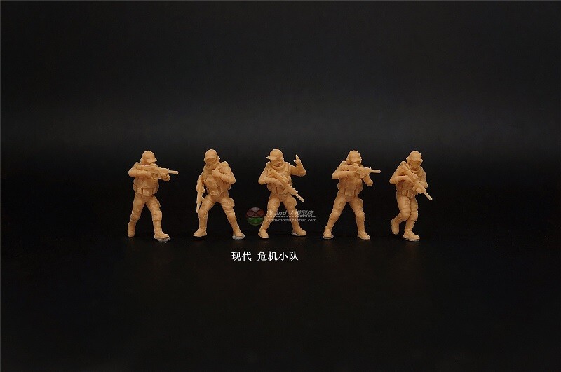 3D printed 1/72 Modern US "Crisis Intervention Response Team" 5 man group model