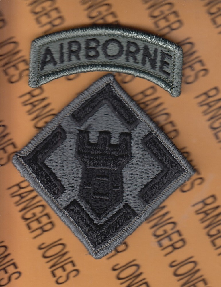 US Army 20th Engineer Brigade Airborne ACU w/ HOOK ~3.75" shoulder patch m/e