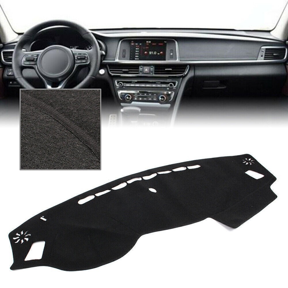 For Kia Optima 2016 2017 2018 Black Dash Mat Dashboard Cover Dashmat Polyester