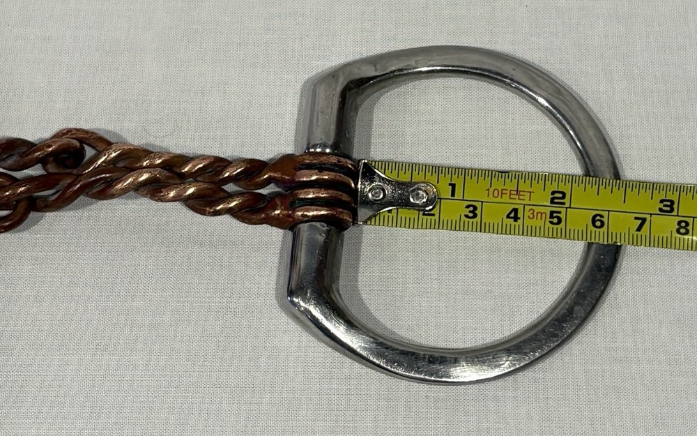 5” Double Twisted COPPER Offset Center & Stainless Steel D Ring Snaffle PERFECT