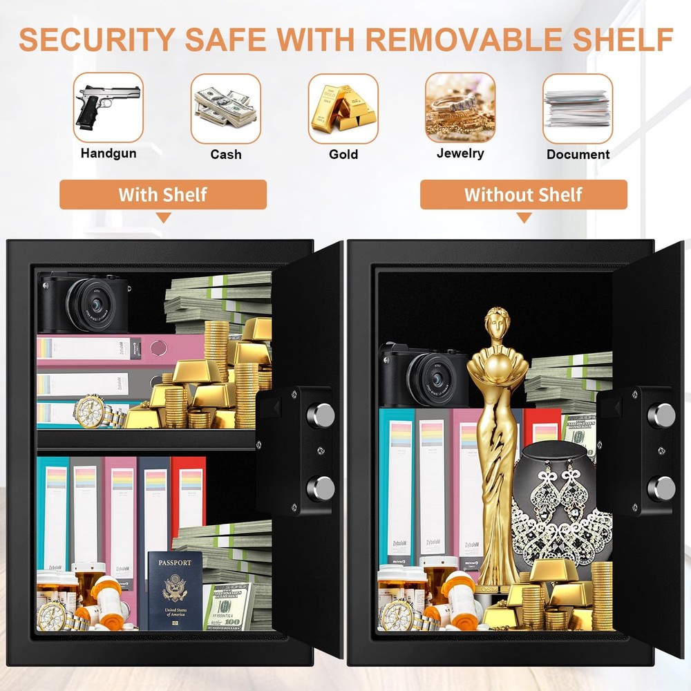 3.3 Cubic Feet Home Safe Fireproof Waterproof Digital Security Safe Box Programm