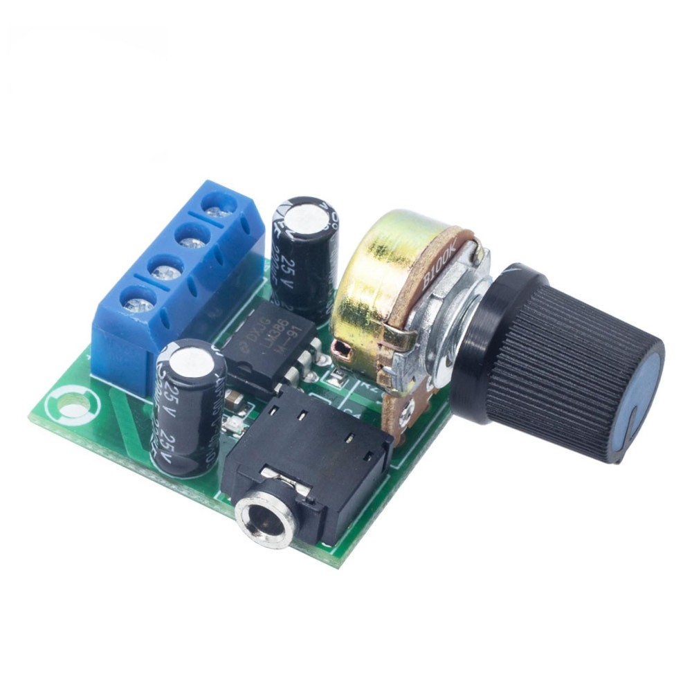 2* Adjustable Volume LM386 Mini Audio Power Amplifier Board DC3~12V Module