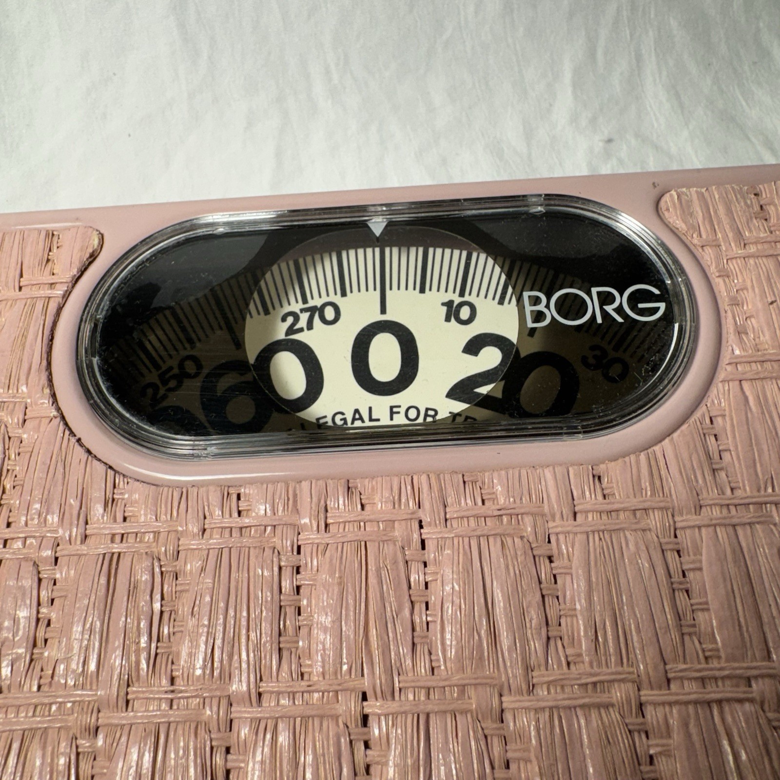 Vintage BORG Bathroom Scale Pink Lilac Woven Working
