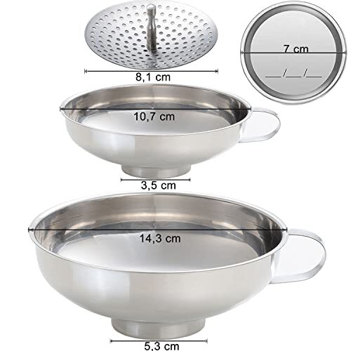 Canning Funnel Food Grade Stainless Steel Canning Funnel Strainer Wide Mouth